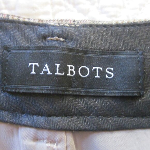 Talbots Pants 12P Hampshire Ankle Brown Plaid Wool Blend - Picture 2 of 6